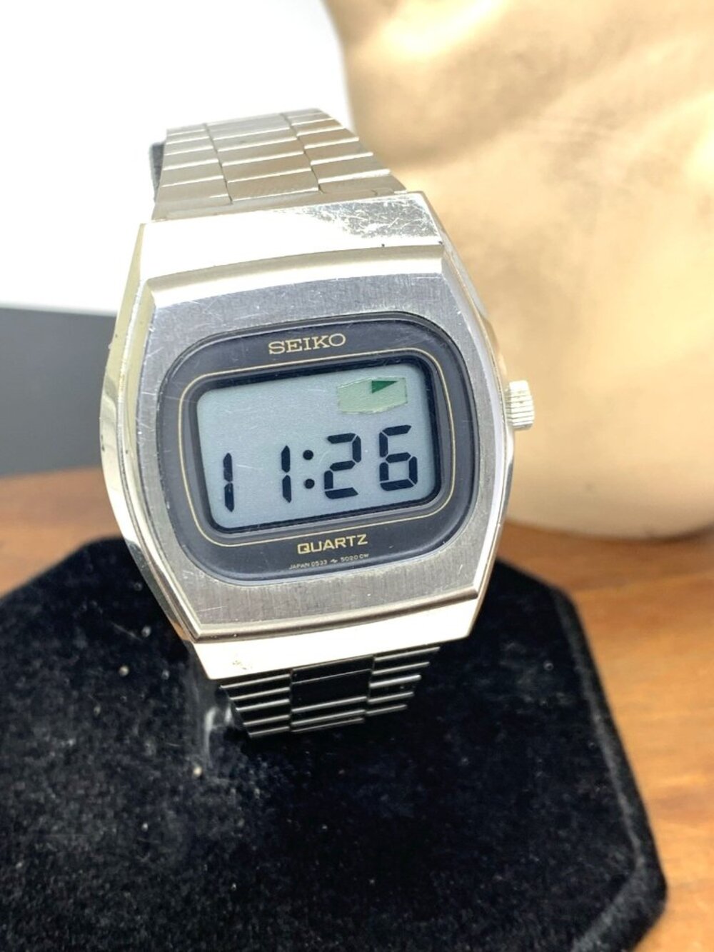 Seiko Men's Watch 0533-5020 Quartz Vintage Silver Stainless Steel Digital 36mm